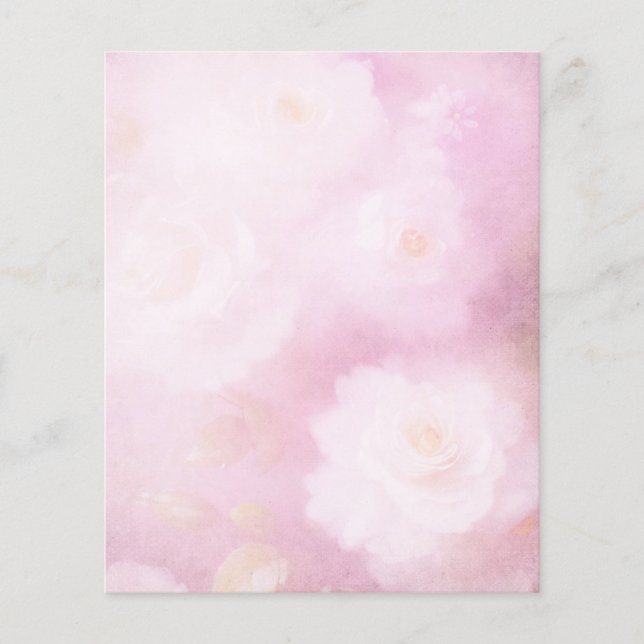  Stijl Roze & Witte Bloemen Scrapbook Papier (Voorkant)