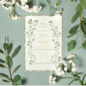  stijl Sage Green en Cream Wedding Kaart