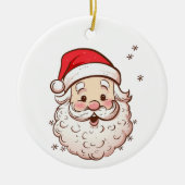  stijl Santa Claus Face Christmas Comic Keramisch Ornament (Voorkant)