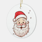  stijl Santa Claus Face Christmas Comic Keramisch Ornament (Links)