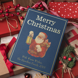  stijl Santa Merry Christmas Gold Folie Feestdagenkaart