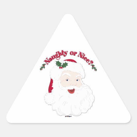  stijl Santa Naughty of Nice? Sticker (Voorkant)