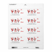  Stijl Santa Opgewonden Kerstmis Gift Label (Full Sheet)
