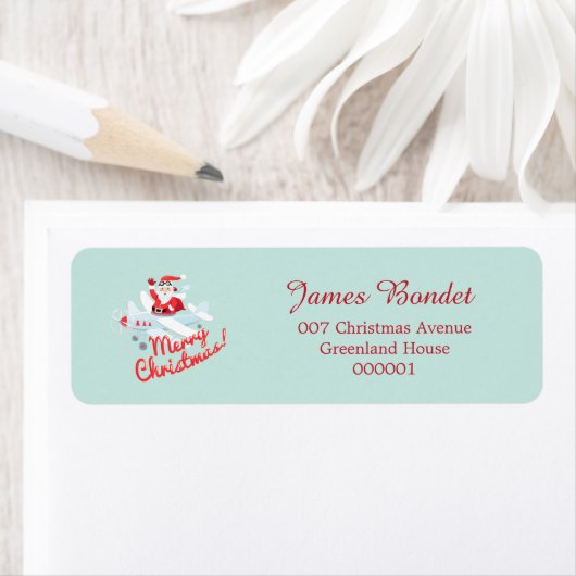  stijl Santa - piloot Vrolijk kerstfeest Etiket (Insitu)
