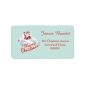  stijl Santa - piloot Vrolijk kerstfeest Etiket (Voorkant)