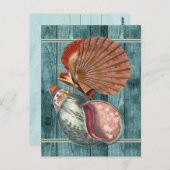  stijl schelpen briefkaart (Voorkant / Achterkant)