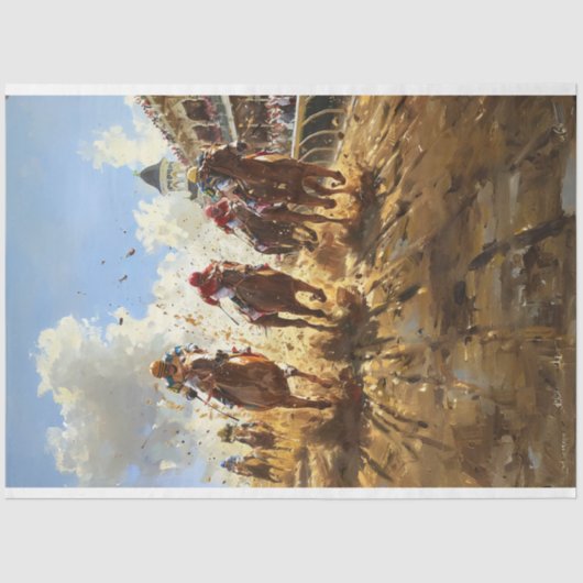  stijl schilderij Kentucky Derby Decoupage Tissuepapier (Voorkant)