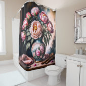  stijl schilderij van boeket van bloemen vaas douchegordijn (In situ)