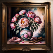  stijl schilderij van boeket van bloemen vaas poster