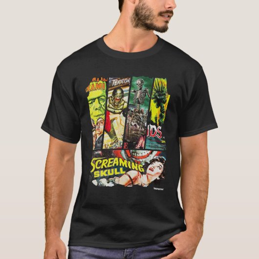  stijl Sci Fi Horror Movie Poster Collage T-shirt (Voorkant)