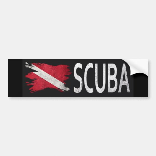 stijl scuba vlag. Omlaag schuiven Bumpersticker (Voorkant)