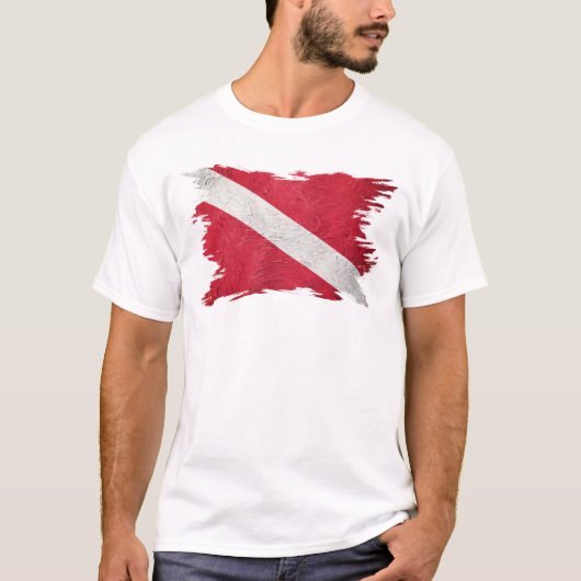 stijl scuba vlag. Omlaag schuiven T-shirt (Voorkant)