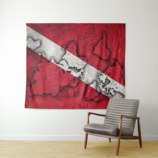 stijl scuba vlag. Omlaag schuiven Wandkleed (In Situ (horizontaal))