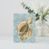  stijl Seashell & Blue Lace Briefkaart (Staand voorkant)