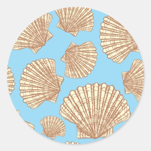 stijl Seashell Patroon Ronde Sticker (Voorkant)