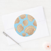 stijl Seashell Patroon Ronde Sticker (Envelop)
