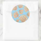stijl Seashell Patroon Ronde Sticker (Tas)