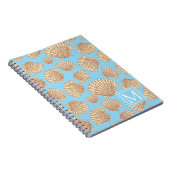 stijl Seashell Patroon | Voeg je Initiaal toe Notitieboek (Rechterzijde)