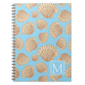 stijl Seashell Patroon | Voeg je Initiaal toe Notitieboek (Voorkant)