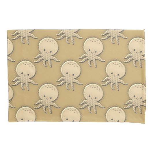  stijl Sepia Baby Octopus Kussensloop (Voorkant)