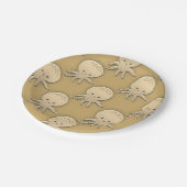  stijl Sepia Baby Octopus Patroon Papieren Bordje (Gekanteld)