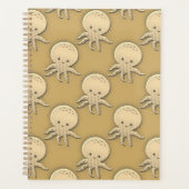  stijl Sepia Baby Octopus Patroon Planner (Voorkant)