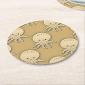  stijl Sepia Baby Octopus Ronde Kartonnen Onderzetter (Gebogen)