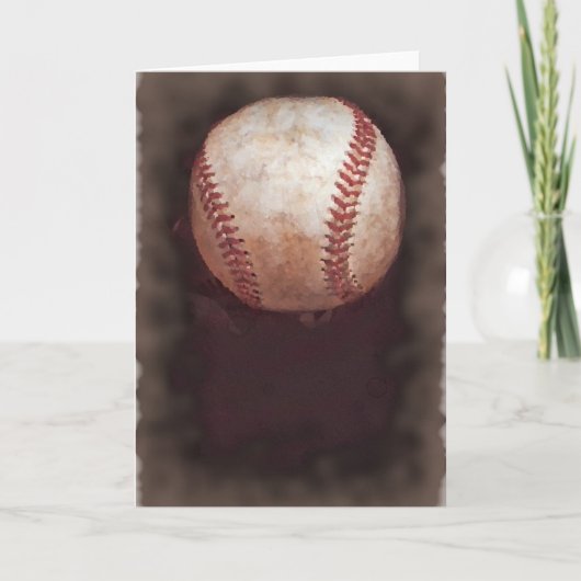  Stijl Sepia Baseball Kunstwerk Kaart (Voorkant)