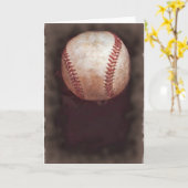  Stijl Sepia Baseball Kunstwerk Kaart (Gele Bloem)
