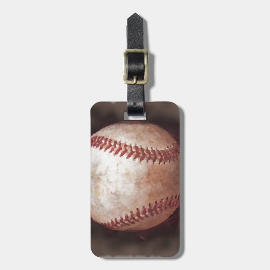  Stijl Sepia Baseball Kunstwerk Tas Labels (Voorkant verticaal)