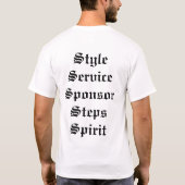 Stijl, service, sponsor, stappen, geest t-shirt (Achterkant)