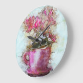  stijl Shabby Chic Violets Lila Cup Saucer Grote Klok (Hoek)