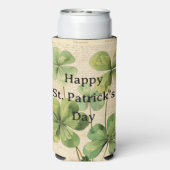  stijl Shamrocks Happy St Patrick's Day Seltzer Blikjeskoeler (Seltzer Achterkant)