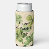  stijl Shamrocks Happy St Patrick's Day Seltzer Blikjeskoeler (Seltzer Voorkant)