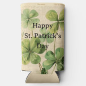  stijl Shamrocks Happy St Patrick's Day Seltzer Blikjeskoeler (Achterkant)