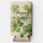 stijl Shamrocks Happy St Patrick's Day Seltzer Blikjeskoeler (Voorkant)