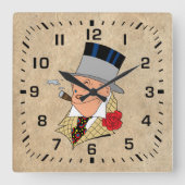 -stijl sigaar roker ronde wandklok (Voorkant)