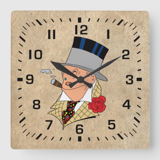 -stijl sigaar roker ronde wandklok (Voorkant)