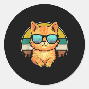 Stijl Sinaasappel Tabby Kat Vriendelijk Dragen Su Ronde Sticker