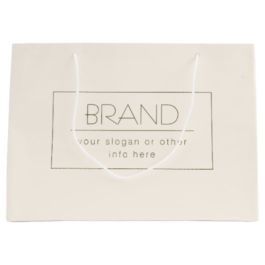 Stijl sjabloon bewerkbaar | Wit en donkerbruin Groot Cadeauzakje (Voorkant)