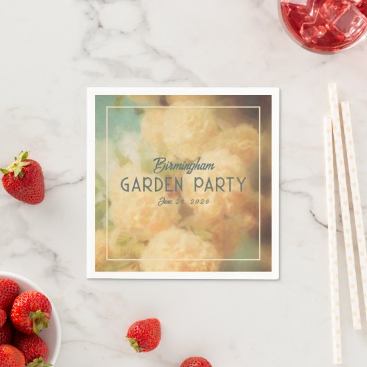  stijl Snowball Flowers Garden Party Napkin Servet (Insitu)