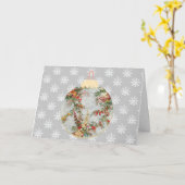 Stijl Snowflake Bloemen Kerst Kaart (Gele Bloem)