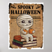  stijl Spooky Halloween krant Mummy Poster (Voorkant)
