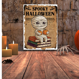 stijl Spooky Halloween krant Mummy Poster