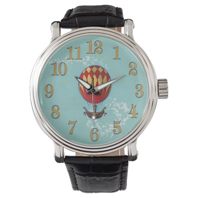 -stijl Steampunk Hete Luchtballonhorloge Horloge (Voorkant)