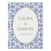 -stijl Stoffig Blauw en Wit Bruiloft Perfect Poster (Voorkant)