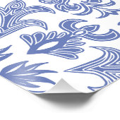 -stijl Stoffig Blauw en Wit Bruiloft Perfect Poster (Hoek)