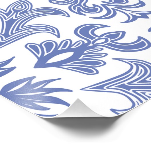 -stijl Stoffig Blauw en Wit Bruiloft Perfect Poster (Hoek)