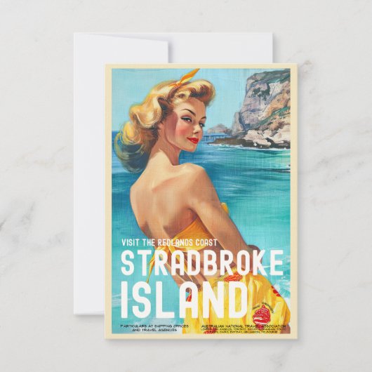  stijl Stradbroke Island Travel Kaart (Voorkant)