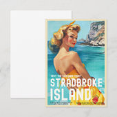 stijl Stradbroke Island Travel Kaart (Voorkant / Achterkant)